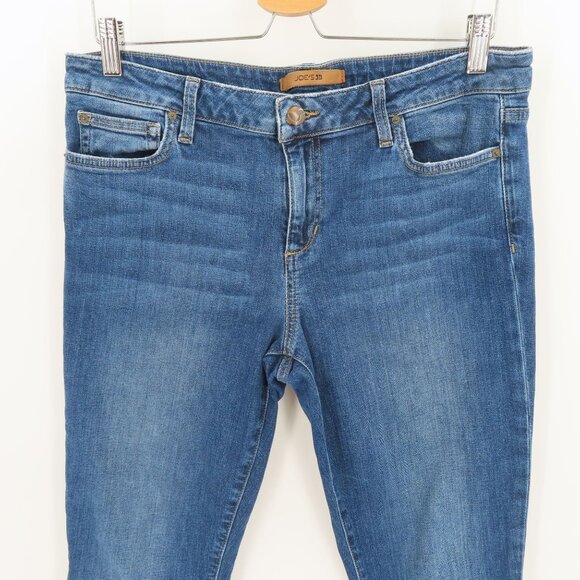Joes Jeans Womens 32 The Icon Mid Rise Skinny Ankle Raw Hem Blue Denim Jeans - Picture 2 of 12